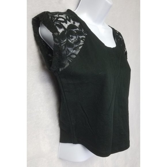 Forever 21 Women's Top Cropped Lace Black Medium - Picture 2 of 7